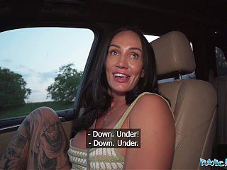 Public Agent Australian reality star MILF Hayley Vernon hardcore public doggystyle at side of road